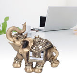 Resin Elephant Statue Figurine Crafts Desktop Ornaments for Home Living RoomGold L 16.5x8x16cm - Extra Image