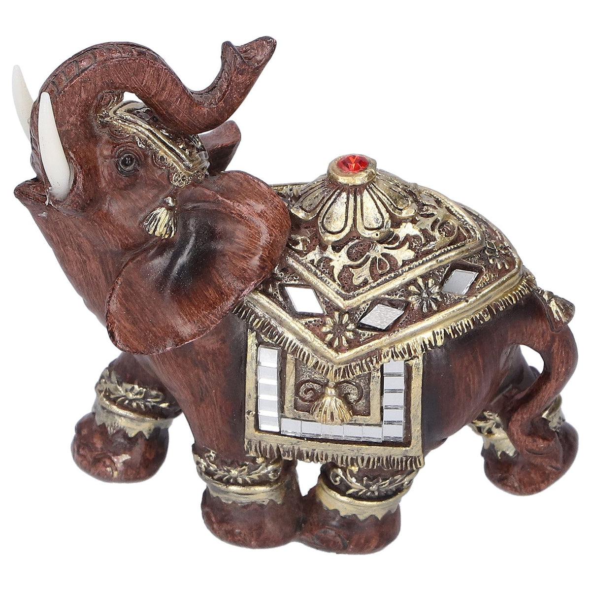 Resin Elephant Statue Figurine Crafts Desktop Ornaments for Home Living RoomRed M 11x6x11cm