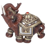 Resin Elephant Statue Figurine Crafts Desktop Ornaments for Home Living RoomRed M 11x6x11cm - Side View