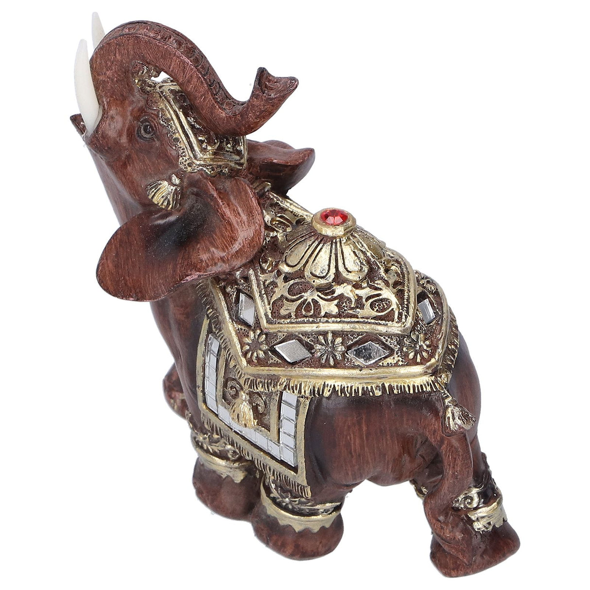 Resin Elephant Statue Figurine Crafts Desktop Ornaments for Home Living RoomRed M 11x6x11cm