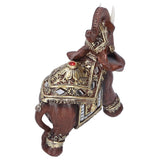 Resin Elephant Statue Figurine Crafts Desktop Ornaments for Home Living RoomRed M 11x6x11cm - Rear View