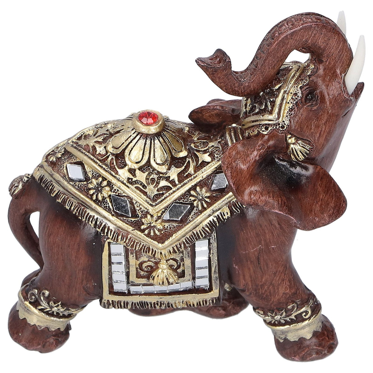 Resin Elephant Statue Figurine Crafts Desktop Ornaments for Home Living RoomRed M 11x6x11cm