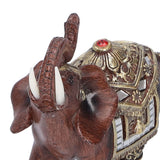 Resin Elephant Statue Figurine Crafts Desktop Ornaments for Home Living RoomRed M 11x6x11cm - Extra Image