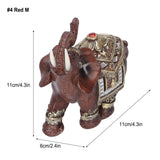 Resin Elephant Statue Figurine Crafts Desktop Ornaments for Home Living RoomRed M 11x6x11cm - Extra Image