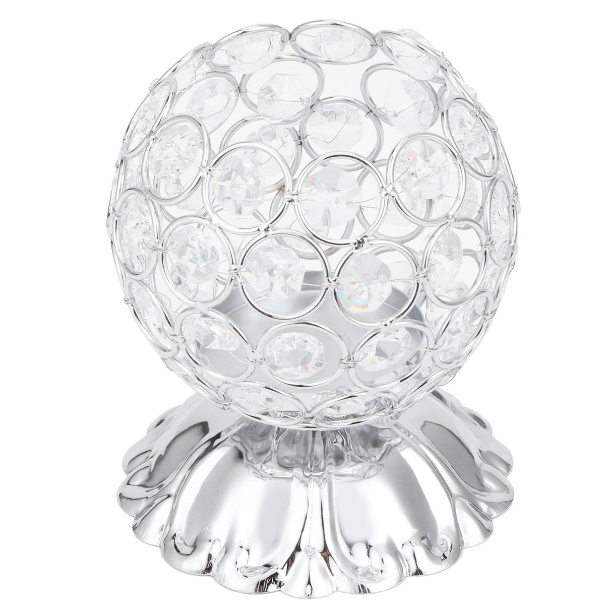 Crystal Candle Holder Electroplated Wrought Iron Candlestick Ornament Electronic Candle Stand