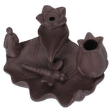 Incense Burner Red Porcelain Dragonfly Shape Backflow Smoke Waterfall Sandalwood Home Decor - 45-Degree Angle