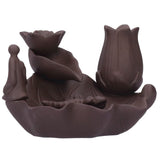 Incense Burner Red Porcelain Dragonfly Shape Backflow Smoke Waterfall Sandalwood Home Decor