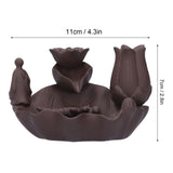 Incense Burner Red Porcelain Dragonfly Shape Backflow Smoke Waterfall Sandalwood Home Decor