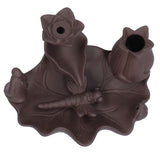 Incense Burner Red Porcelain Dragonfly Shape Backflow Smoke Waterfall Sandalwood Home Decor - Extra Image