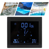 Digital Alarm Temperature Humidity Display Clock Indoor Table Timer Multifunctional for Household Office Decoration(Black TS-WP10-B ) - Extra Image