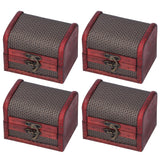 4pcs Retro Wooden Storage Box Art Craft Classic Ornament for Cosmetics Jewelry Sweets