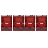 4pcs Retro Wooden Storage Box Art Craft Classic Ornament for Cosmetics Jewelry Sweets