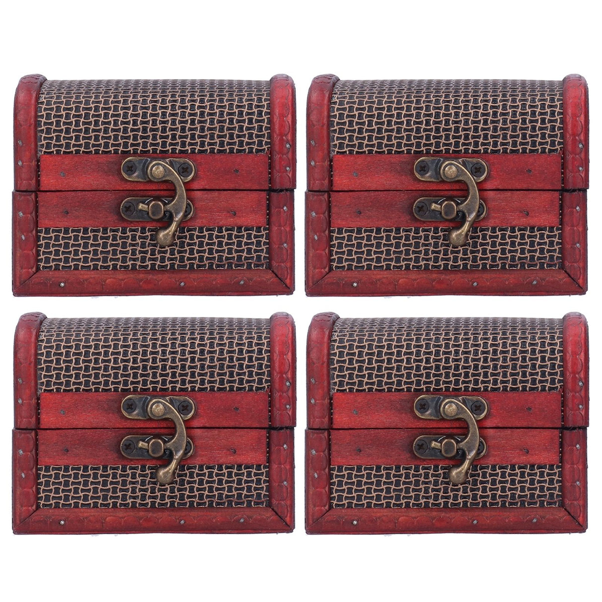 4pcs Retro Wooden Storage Box Art Craft Classic Ornament for Cosmetics Jewelry Sweets