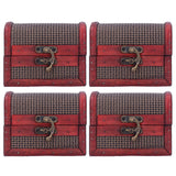 4pcs Retro Wooden Storage Box Art Craft Classic Ornament for Cosmetics Jewelry Sweets