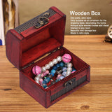 4pcs Retro Wooden Storage Box Art Craft Classic Ornament for Cosmetics Jewelry Sweets