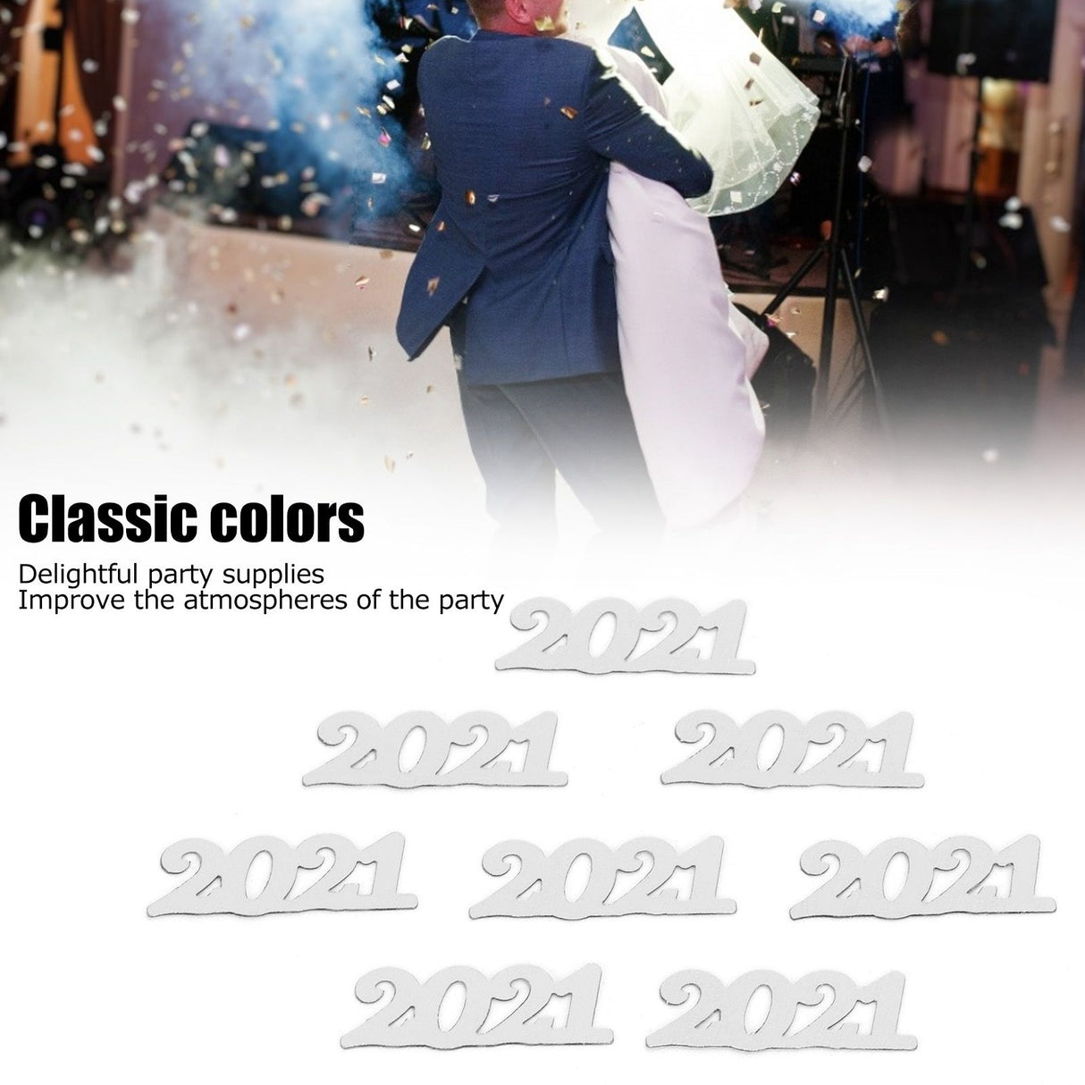 2021 Confetti Decorations Paper New Year Confetti Glitter Ornament for Wedding Party