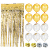 Sequin Balloon Set Decorative Fringed Curtain Paper Flower Ball for 2021 New Year Party