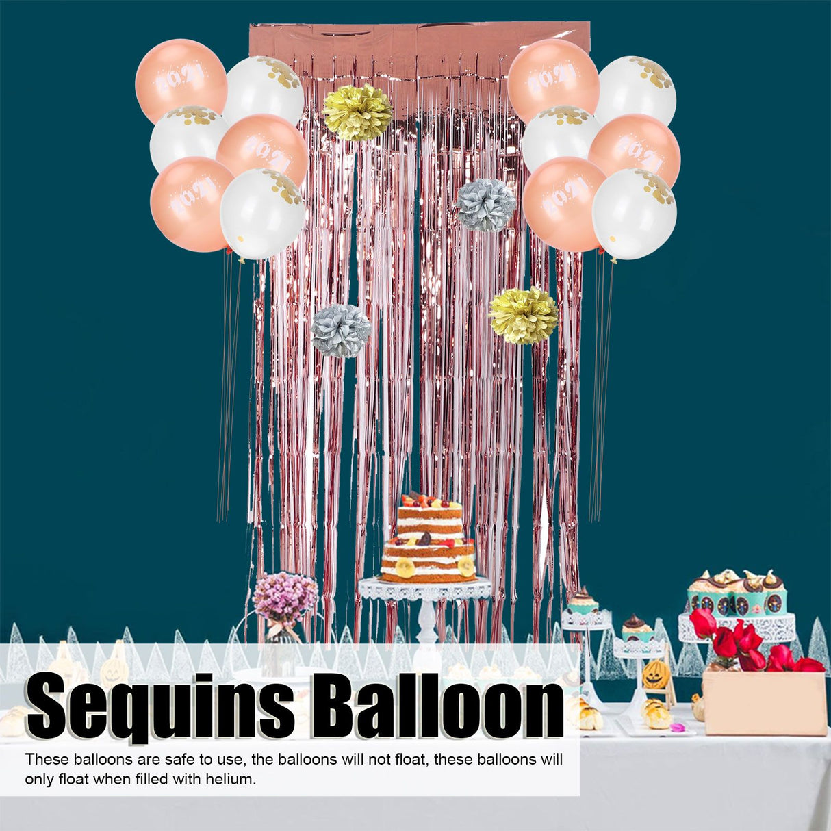 2021 Balloons Latex Sequins Balloon Paper Flowers Ball Set Birthday Wedding Party Decoration