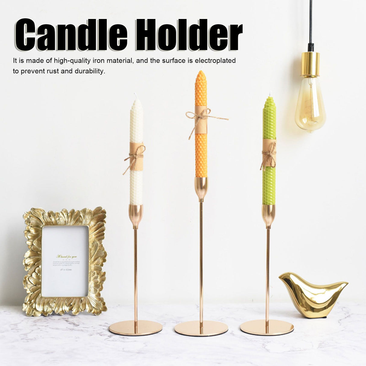 Single Head Candlestick Candle Holder Stand Home Table Decorative Ornament Wedding Decoration