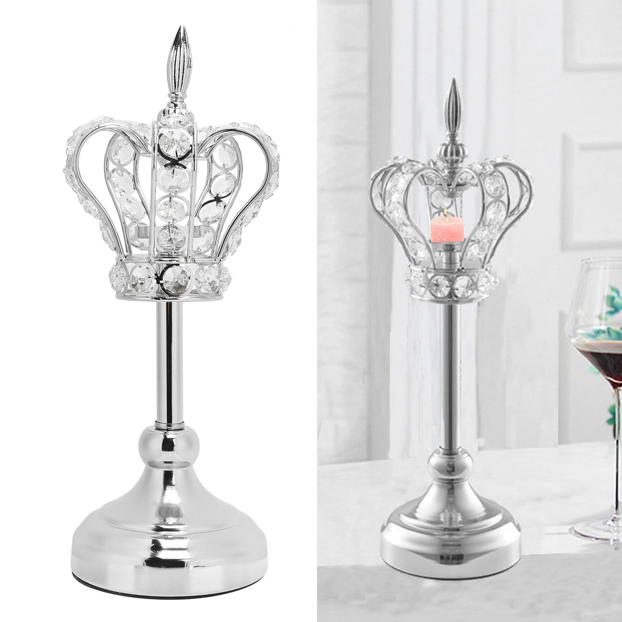 Crown Shape Tea Light Holders Candlestick Candle Holder Stand Wedding Ornaments Home Decoration