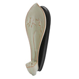 Incense Holder Embossed Ceramic Incense Stick Coil Burner Tray Desktop Decoration - Close-Up Angle