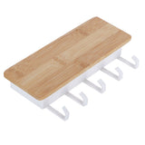 Wall Mount Key Holder Home Wall Mount Key Hanger Organizer Storage Box with 5 Hooks - Rear View