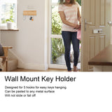 Wall Mount Key Holder Home Wall Mount Key Hanger Organizer Storage Box with 5 Hooks