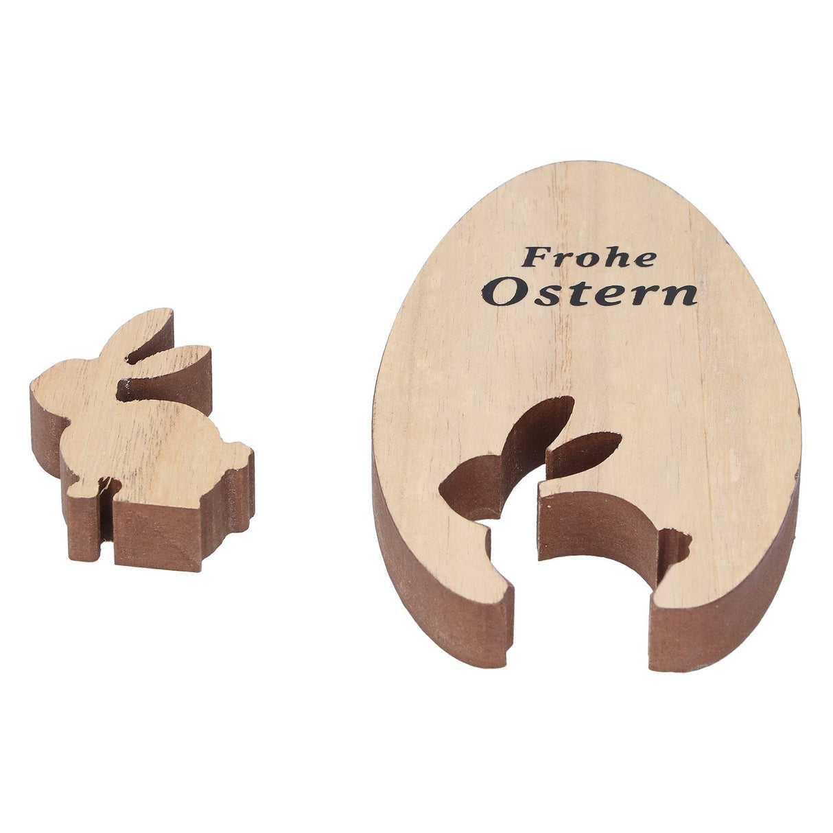 Wooden Egg Shape Ornament Cute Rabbit Tabletop Decor Wooden Craft Ornaments for Home Office