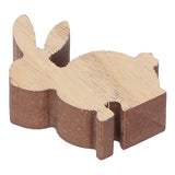 Wooden Egg Shape Ornament Cute Rabbit Tabletop Decor Wooden Craft Ornaments for Home Office