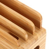 Bamboo Device Organizer Stand Cellphone Tablet Watch Holder Desktop Storage Box Gifts