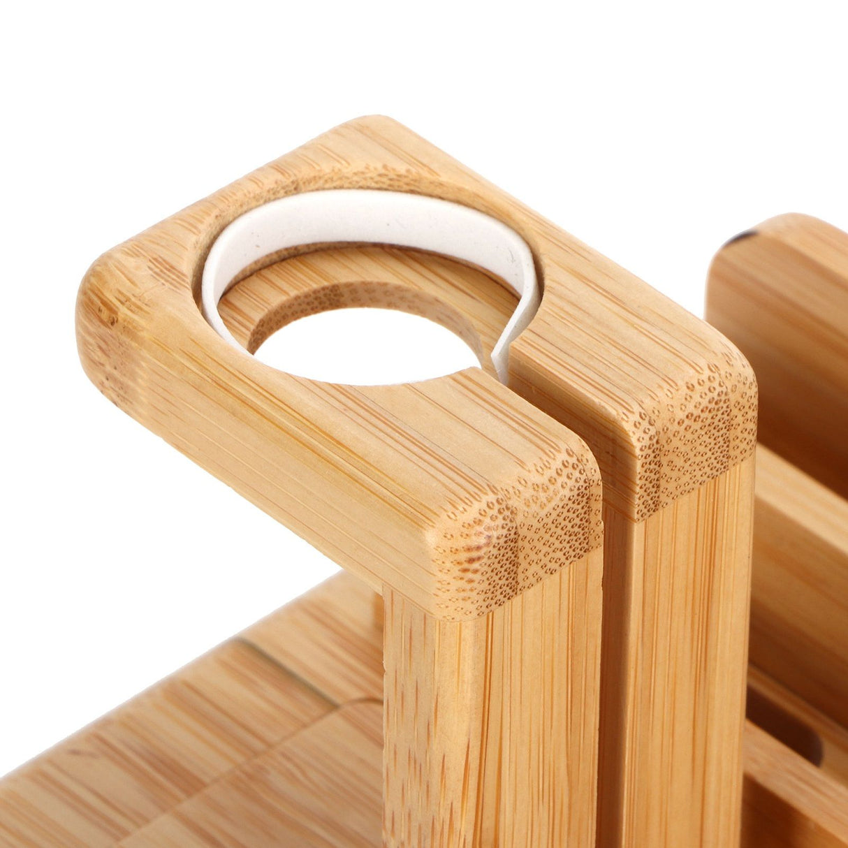 Bamboo Device Organizer Stand Cellphone Tablet Watch Holder Desktop Storage Box Gifts