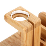 Bamboo Device Organizer Stand Cellphone Tablet Watch Holder Desktop Storage Box Gifts