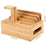 Bamboo Device Organizer Stand Cellphone Tablet Watch Holder Desktop Storage Box Gifts