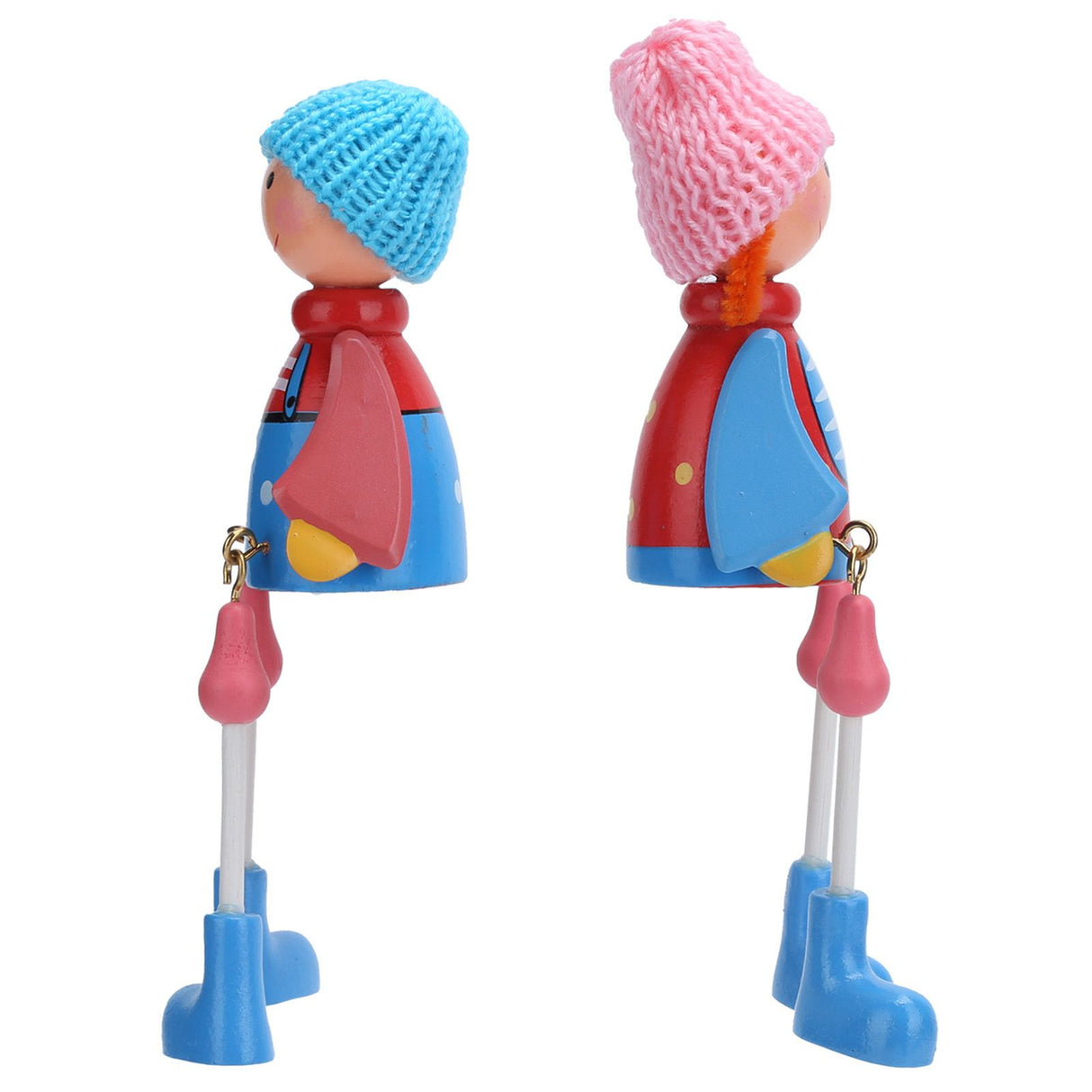 Wooden Dolls Cartoon Puppet Decoration Ornament Handicraft for Wedding Favors Birthday Gift