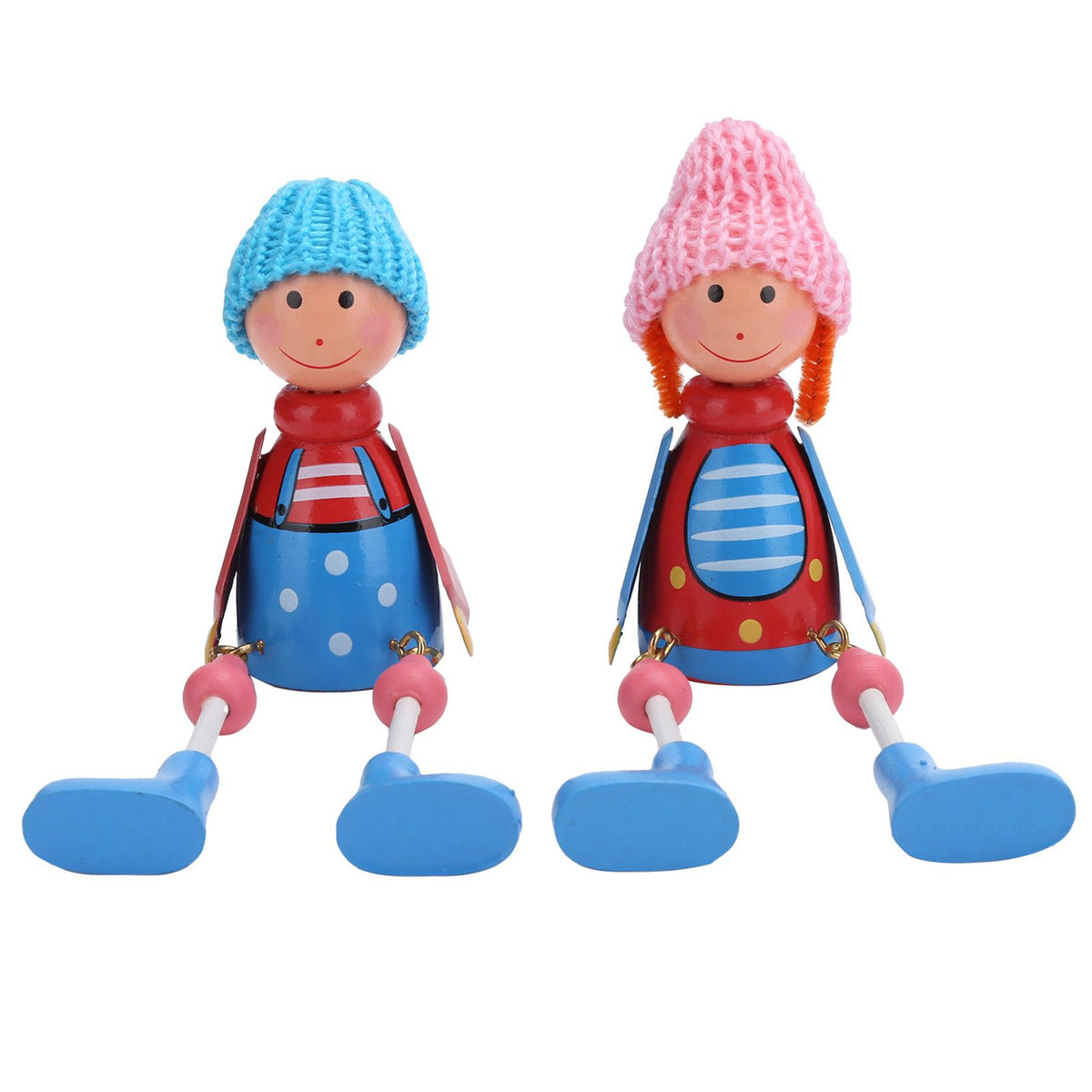 Wooden Dolls Cartoon Puppet Decoration Ornament Handicraft for Wedding Favors Birthday Gift