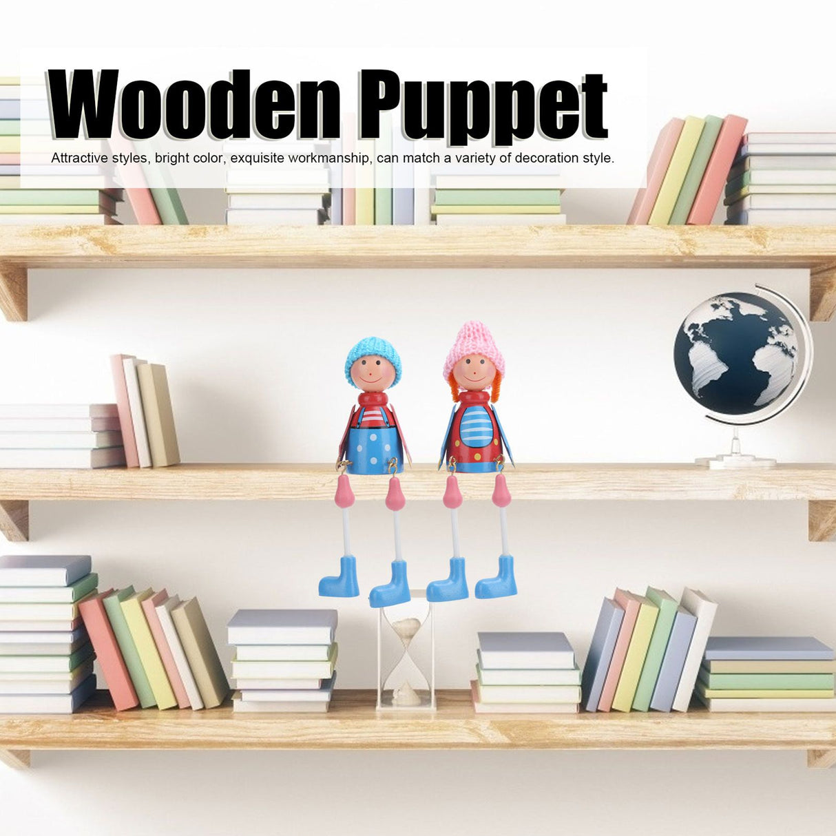 Wooden Dolls Cartoon Puppet Decoration Ornament Handicraft for Wedding Favors Birthday Gift