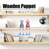 Wooden Dolls Cartoon Puppet Decoration Ornament Handicraft for Wedding Favors Birthday Gift - Extra Image