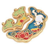 Chinese Retro Peace Lock Pendant Unique Charm Enamel Porcelain Lock Pendant Men Women Silver Jewelry for GiftWhite Cat Lock