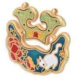 Chinese Retro Peace Lock Pendant Unique Charm Enamel Porcelain Lock Pendant Men Women Silver Jewelry for GiftWhite Cat Lock - Extra Image
