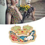 Chinese Retro Peace Lock Pendant Unique Charm Enamel Porcelain Lock Pendant Men Women Silver Jewelry for GiftWhite Cat Lock - Extra Image