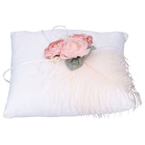 Wedding Ring Pillow Cloth Wedding Cushion Romantic Wedding Supplies for Ceremony Decoration - Side View