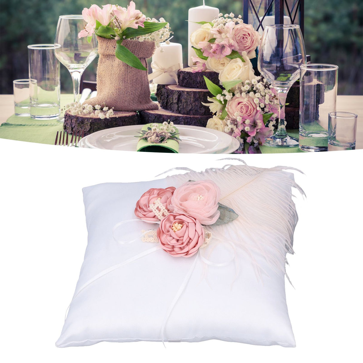 Wedding Ring Pillow Cloth Wedding Cushion Romantic Wedding Supplies for Ceremony Decoration