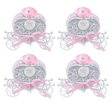 4PCS Wedding Candy Box Tinplate Heart Shaped Candy Box Romantic Valentines Gift Box for Birthday PartyPink