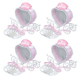 4PCS Wedding Candy Box Tinplate Heart Shaped Candy Box Romantic Valentines Gift Box for Birthday PartyPink