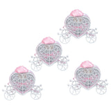 4PCS Wedding Candy Box Tinplate Heart Shaped Candy Box Romantic Valentines Gift Box for Birthday PartyPink