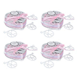 4PCS Wedding Candy Box Tinplate Heart Shaped Candy Box Romantic Valentines Gift Box for Birthday PartyPink - Extra Image