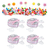 4PCS Wedding Candy Box Tinplate Heart Shaped Candy Box Romantic Valentines Gift Box for Birthday PartyPink