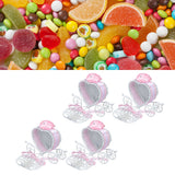 4PCS Wedding Candy Box Tinplate Heart Shaped Candy Box Romantic Valentines Gift Box for Birthday PartyPink