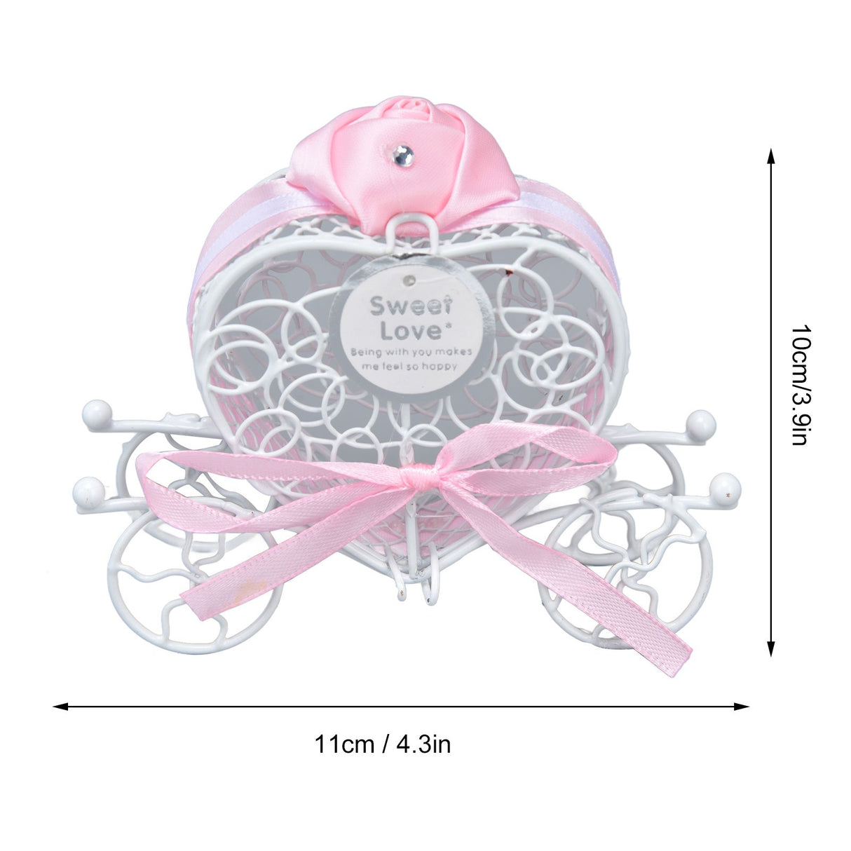 4PCS Wedding Candy Box Tinplate Heart Shaped Candy Box Romantic Valentines Gift Box for Birthday PartyPink