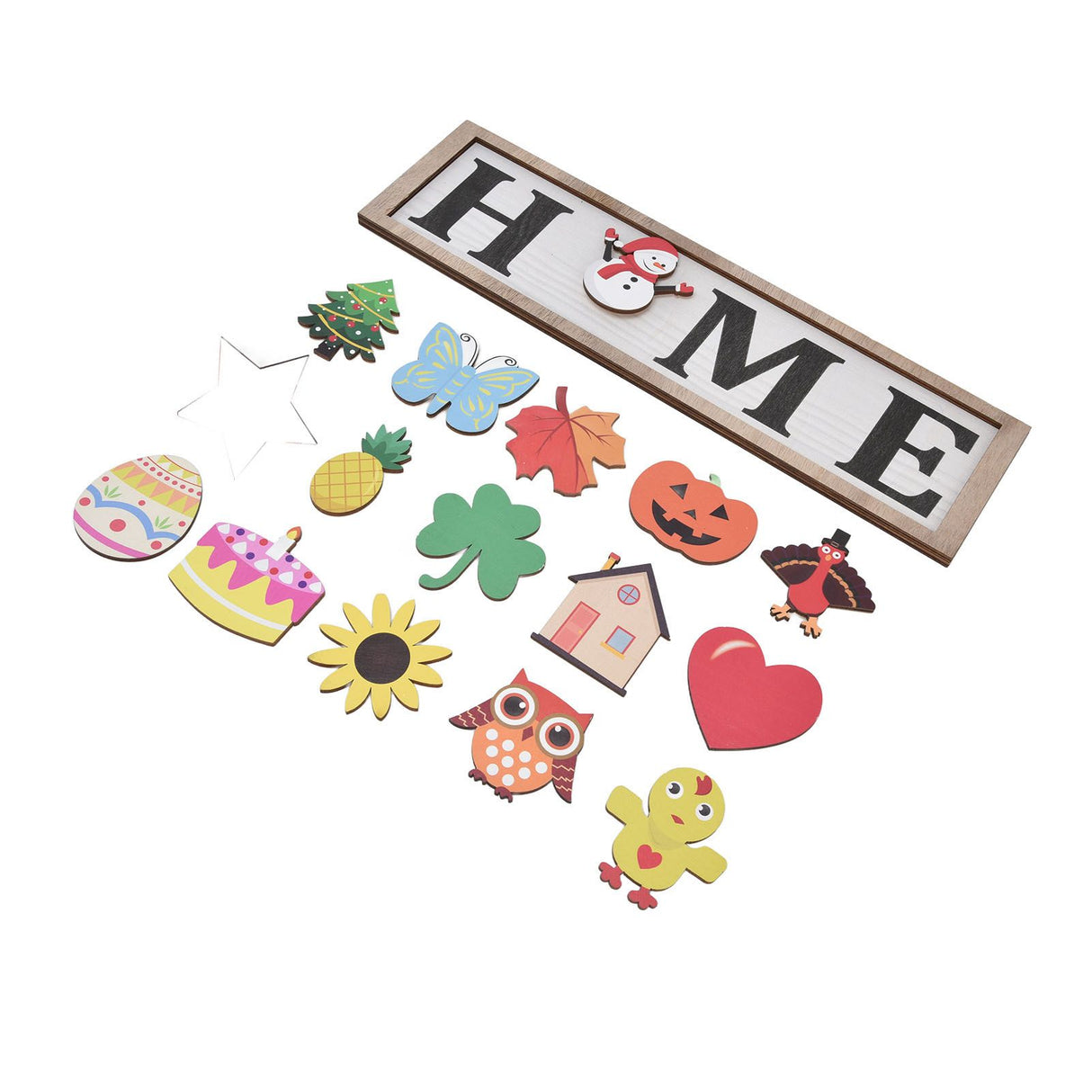 Welcome Door Sign Wooden Welcome Sign with 16 Interchangeable Icons for Farmhouse Office Classroom Beach House